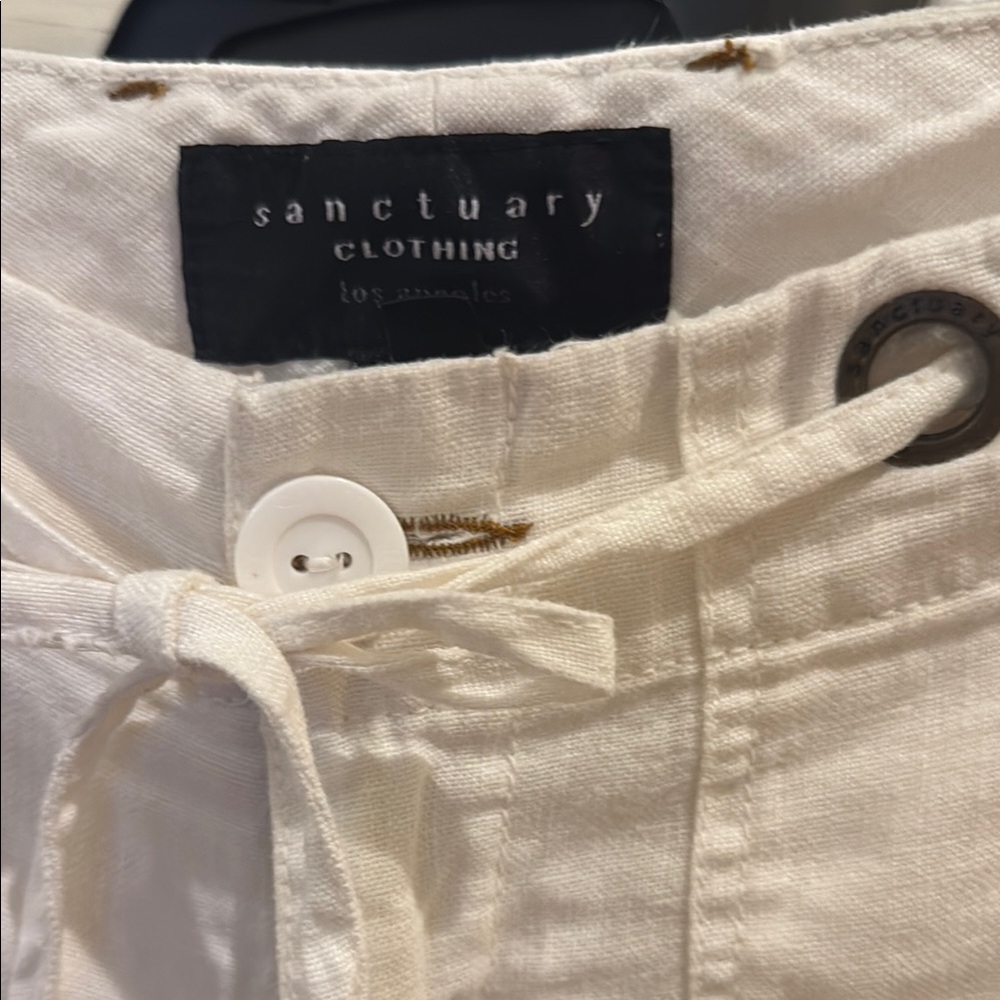 White Drawstring Pants - Picture 2 of 5